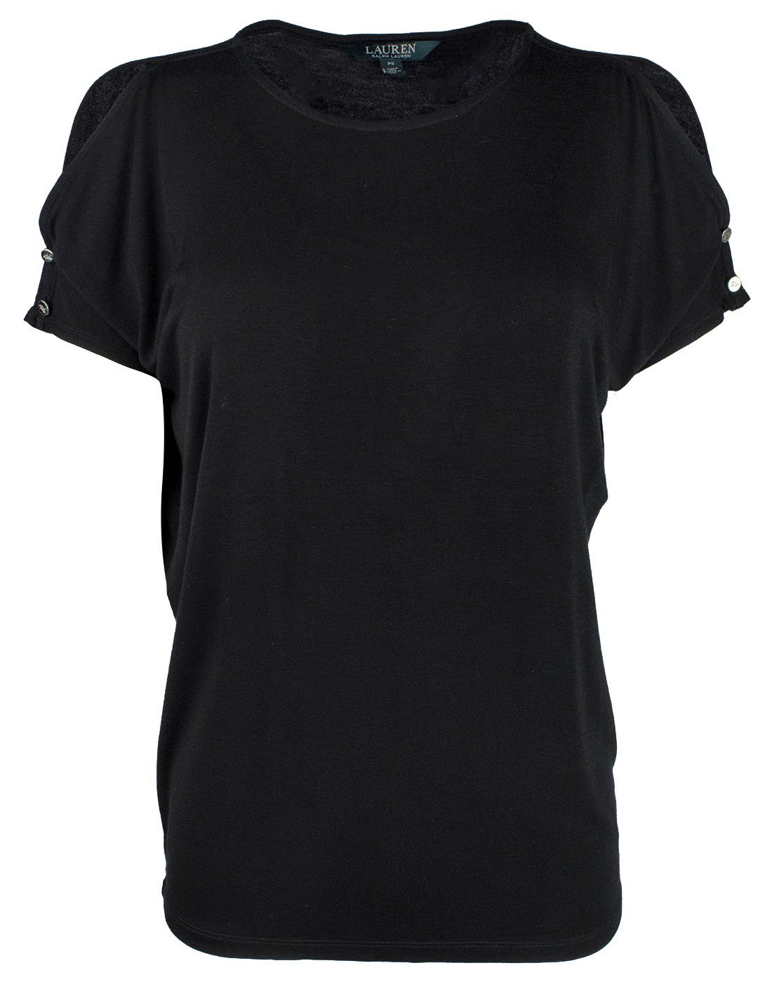 Lauren Ralph Lauren Women's Petite Cutout Button Shoulder Jersey Top