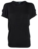 Lauren Ralph Lauren Women's Petite Cutout Button Shoulder Jersey Top