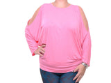 Ralph Lauren Womens Cutout-Shoulder Knit Blouse, Pink, Medium