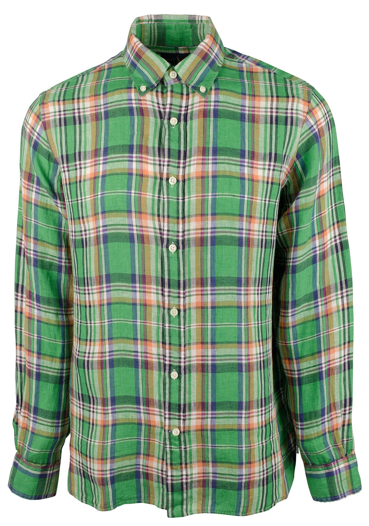 Polo Ralph Lauren Men's Classic Fit Linen Plaid Long Sleeves Shirt