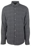 Men's Slim Fit Micro Print Long Sleeves Shirt-DM-Medium Dark Midnight