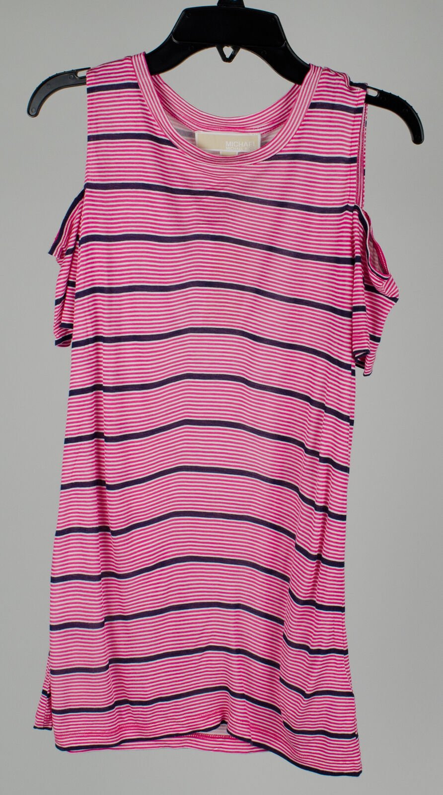 Customer Retun Michael Kors Women's Stripe Cutout Short Sleeve Shirt XS