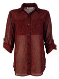 Michael Kors Women's Lace Print Button Down Blouse Shirt C XS