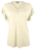 Lauren Ralph Lauren Women's Petite Jersey Flutter-Sleeve Shirt (PXS, Ranch Sage)