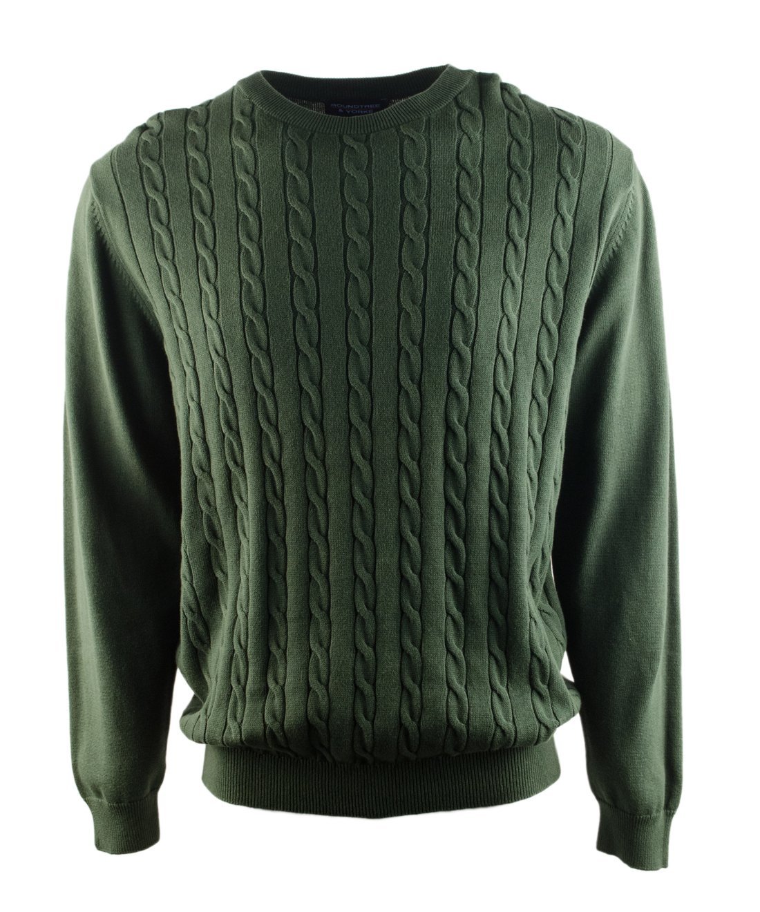 Roundtree & Yorke Men's Crewneck Knit Sweater DHG Small Green