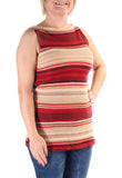 Lauren Ralph Lauren Women's Petite Sleeveless Striped Knit Top
