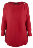 Women's Plus Boat Neck Knit Sweater R 1X Red