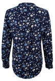 Michael Kors Women's Floral Print Pebble Crepe Zip Pocket Top B XS