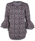 Lauren Ralph Lauren Women's Petite Three Quarter Sleeve Blouse Top