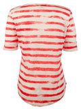 Lauren Ralph Lauren Women's Petite Striped Linen Scoopneck Tee