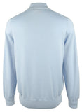 Men's Buttoned Mock Sweatshirt-BLU-Large