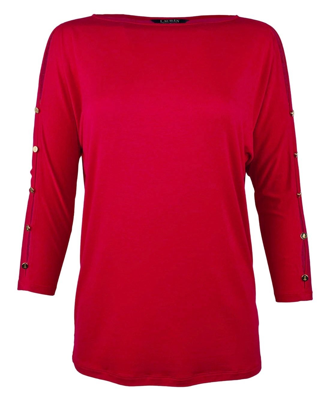 Lauren Ralph Lauren Women's Button Sleeve Blouse Top