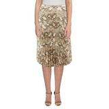 Ralph Lauren Women's Snakeskin Print Pleated Satin Charmeuse Skirt