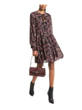 MICHAEL MICHAEL KORS Womens Black Zippered Lined Cut Out Paisley Long Sleeve...