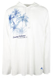 Tommy Bahama Erkek Büyük ve Uzun Ormanın Frond'u Lüks Uzun Kollu Kapüşonlu Tişört 3XB Beyaz
