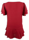 Michael Kors Women's Ruffle Rhinestone Top RW XS