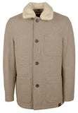 Michael Kors Men's Faux Shearling Collar Wool Blend Jacket