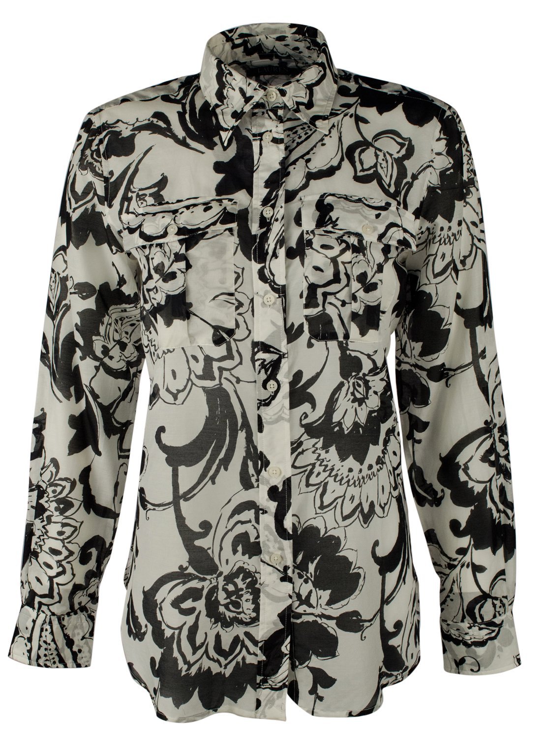 Lauren Ralph Lauren Women's Petite Paisley Print Button Down Shirt