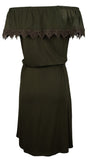 Michael Kors Women's Lace Trimmed Off Shoulder Dress