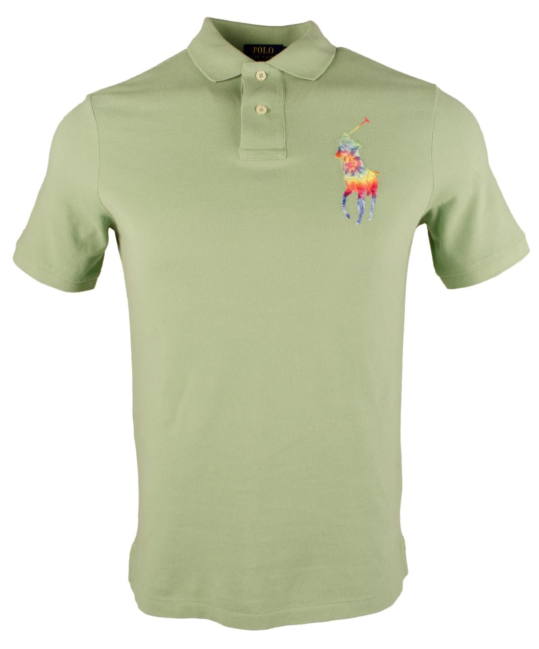 Men's Fancy Polo Print Classic Fit Polo Shirt Green Small