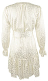 Michael Kors Women's Foil Paisley Print V Neck Tie Tiered Dress