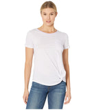 LAUREN RALPH LAUREN Striped Twist-Knot Linen Blend Pocket Tee Silk...