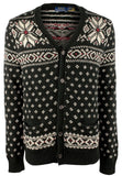 Polo Ralph Lauren Men's Fair Isle Long Sleeve Cardigan Sweater Black Multi