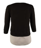 LAUREN RALPH LAUREN Petite Women's Contrast Layered Crewneck Sweater