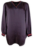 Active Women's Plus Size Polka Dot Print Top Blouse 1X Navy Multi
