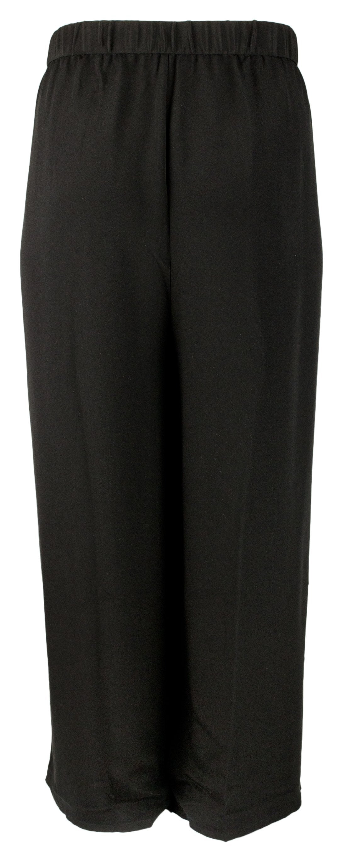 Eilen Fisher Women's Plus Size High Waist Pleated Wide Leg Silk Pants Black 3X