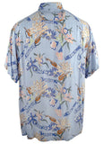 Caribbean Men's Ukelele Print Woven Short Sleeve Shirt Multicolor Large