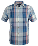 Tommy Bahama Men's Island Zone Madras Silk Blend Camp Short Sleeve Shirt-BB-S