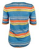 Lauren Ralph Lauren Women's Petite Striped Linen Tee Shirt