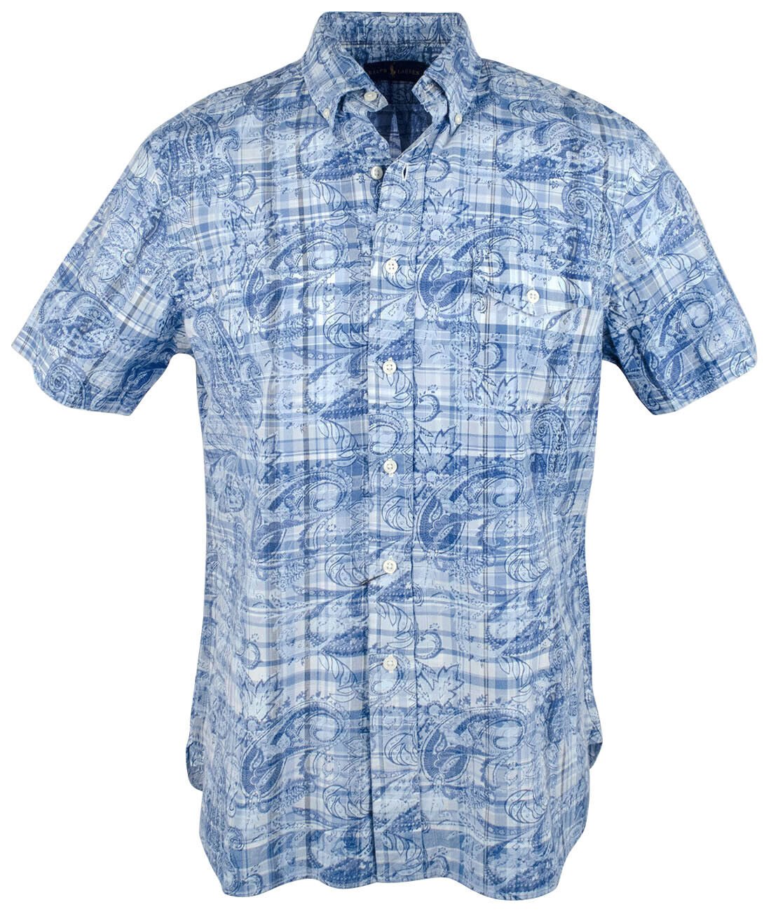 Ralph Lauren Men's Paisley Cotton Short Sleeve Shirt B M