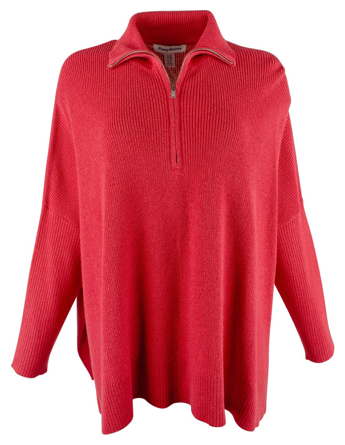Devolución del cliente Tommy Bahama Top tipo poncho con media cremallera Shimmer Bonita para mujer - TR-L/XL