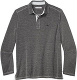 Tommy Bahama Men's Paradise Cove Long-Sleeve Polo Shirt (Coal, 4X-Large Tall, 4XLT)