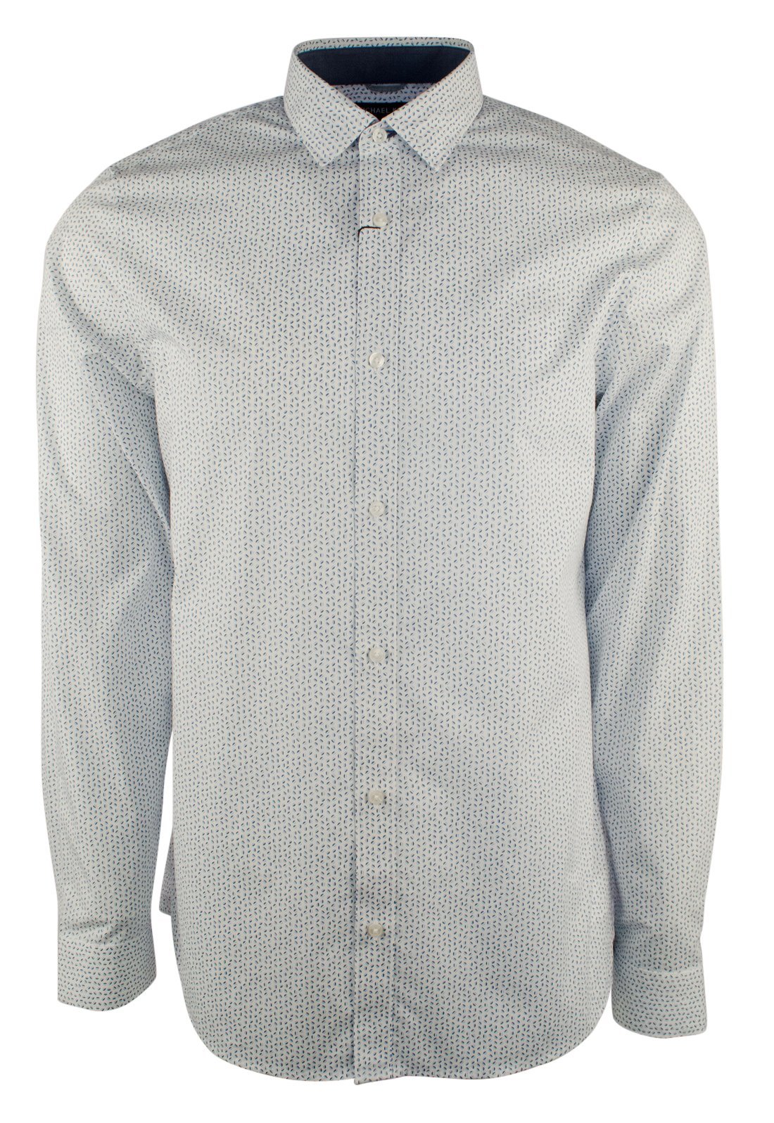 Michael Kors Men's Long Sleeve Dash Pattern Slim Fit Shirt