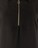 Michael Kors Women's Grommet and Tie Sleeve Top-BLK-L