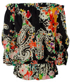 Ralph Lauren Women's Petite Shirred Ruffle On/Off Shoulder Ruffle Top