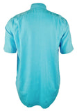Polo Ralph Lauren Men's Big & Tall Linen Cotton Short Sleeve Shirt AquaBlue LT