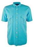 Polo Ralph Lauren Men's Big & Tall Linen Cotton Short Sleeve Shirt AquaBlue LT