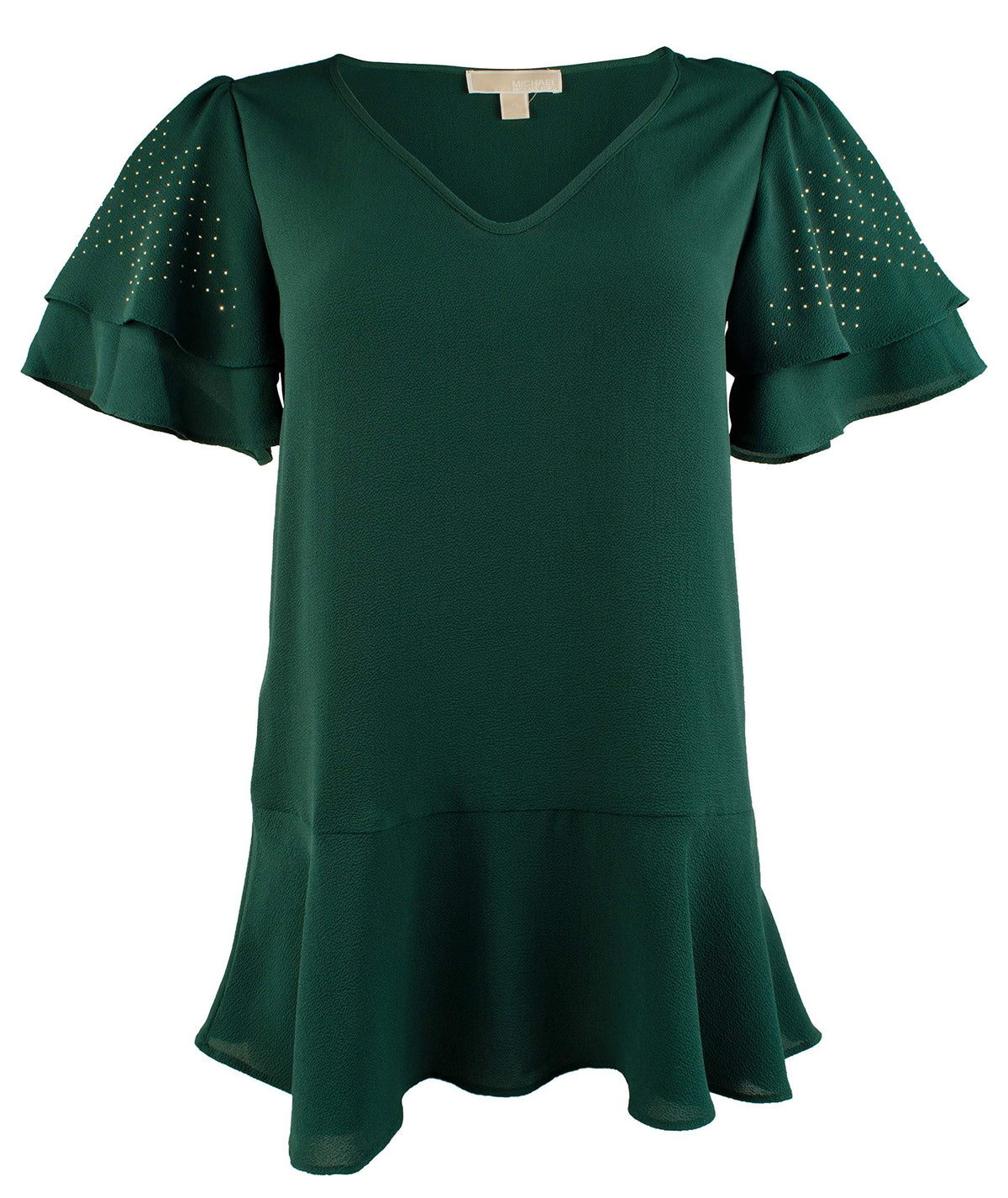 Michael Kors Women's Ruffle Rhinestone Top RW XS