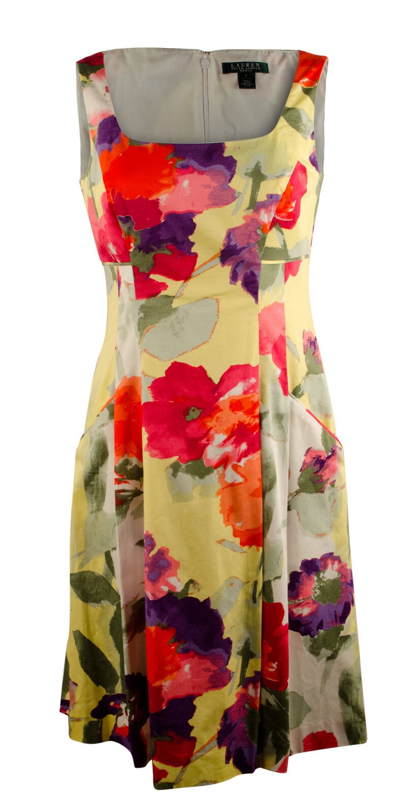 Lauren Ralph Lauren Women's Sleeveless Floral-Print Sateen Dress-WDM-6