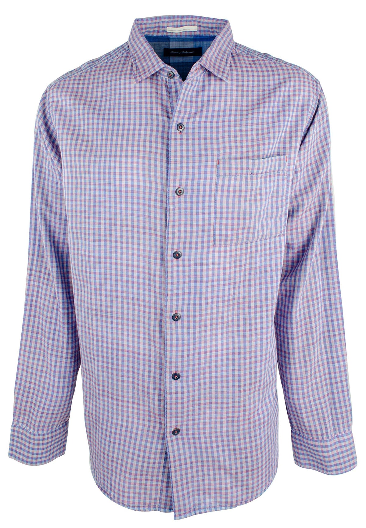 Tommy Bahama Men's Big and Tall Dual Lux Gingham Long Sleeve Shirt-BB-2XB