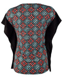 Michael Kors Women's Nui Tile Matte Jersey Rib Trim Top-TB-Small