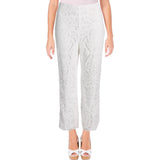 Lauren Ralph Lauren Womens Leodir Scalloped Straight Leg Pants White 8