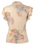 Lauren Ralph Lauren Petite Women's Floral Tie Neck Blouse Top