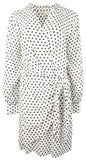 Michael Kors Women's Plus Size Woven Long Sleeve Faux Wrap Dress White 1X