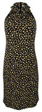 Michael Kors Women's Halter Ring Neck Floral Print Jersey Dress