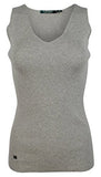 Women's V-Neck Sleeveless Sweater Top GH Large Grey Heather